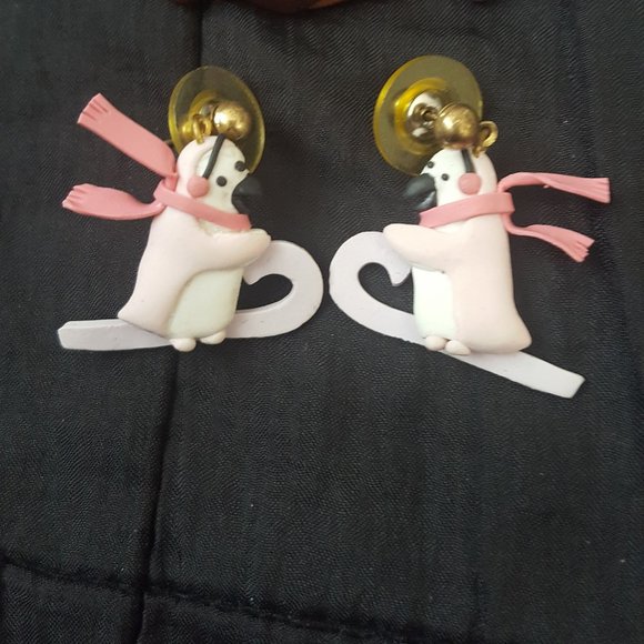 Vintage 90's Polymer Clay Brooch and 2 Sets of Earrings - Picture 3 of 3